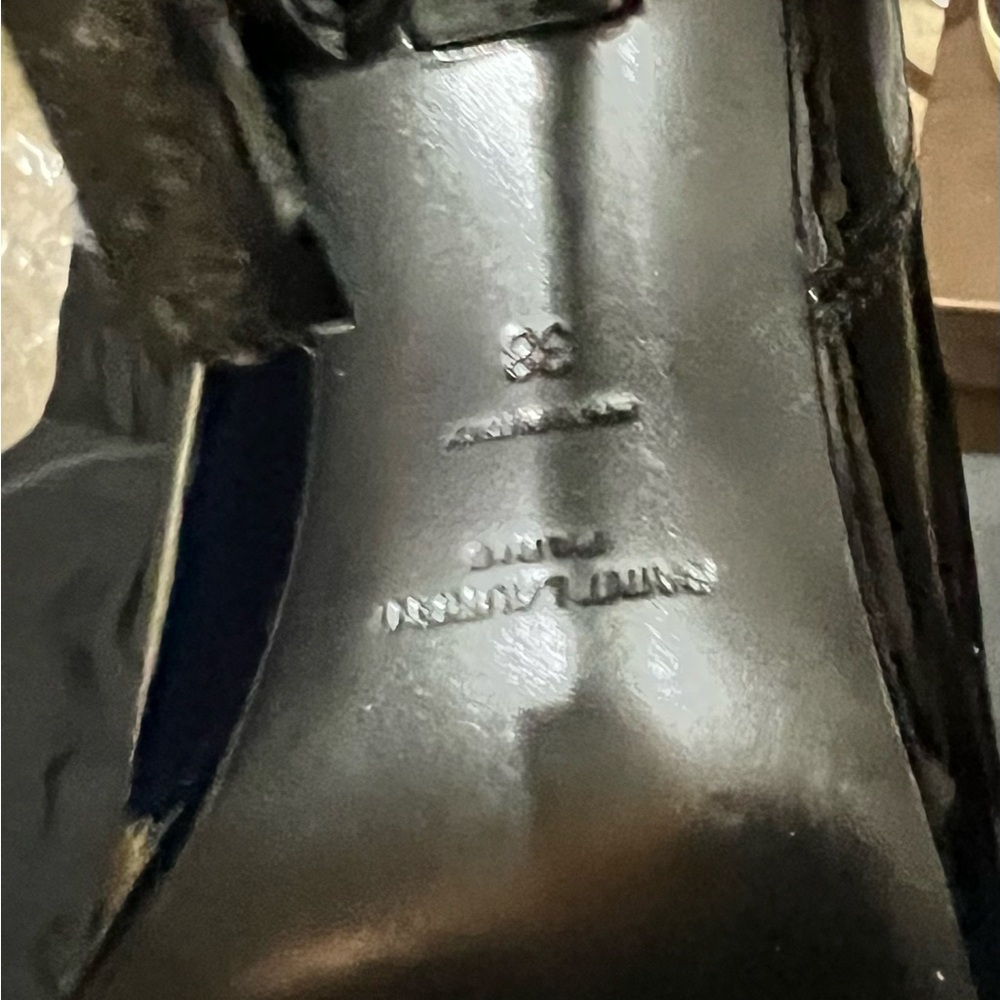 Authentic Saint Laurent Glossy Black Heeled Boots - Picture 3 of 6